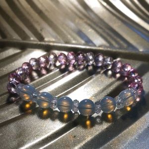 Moon stone bracelet and crystal beads